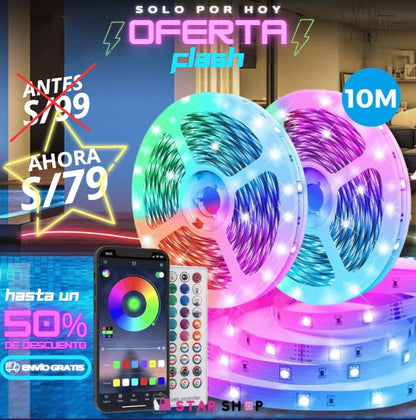 TIRA LED NAVIDEÑO INTELIGENTE DE 10 METROS + ENVÍO GRATIS