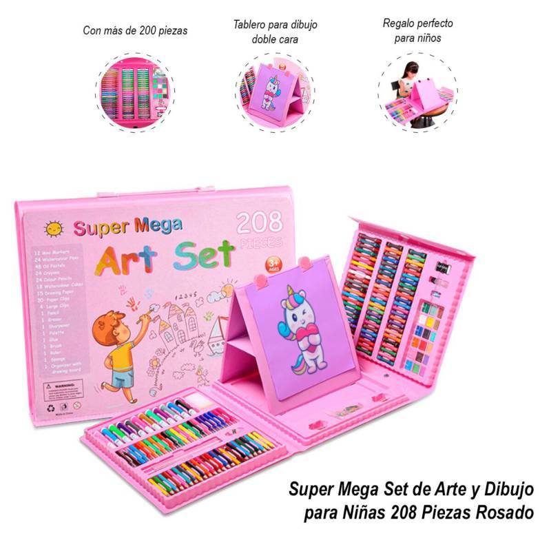 Kit De Arte Para Niños Set Kit Juego Dibujo Creativo Infantil 208 – Reluz